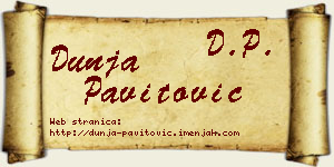 Dunja Pavitović vizit kartica